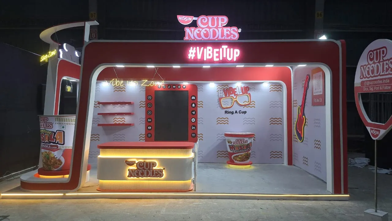 Illuminated Nissin Cup Noodles activation booth built by Secure Brand Solutions